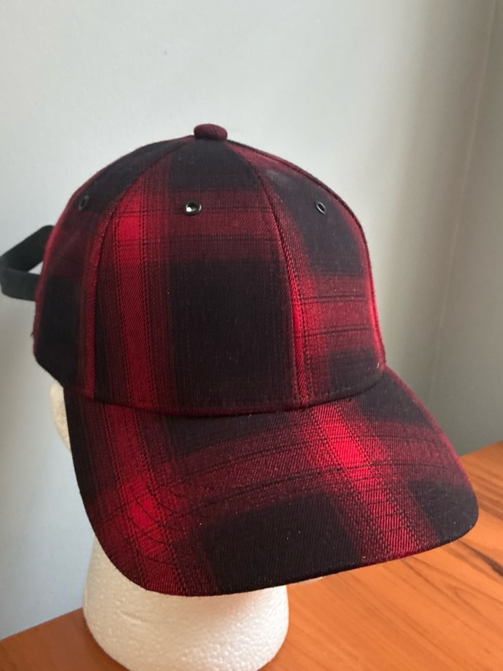 Men's Red Plaid Baseball Cap - Unbranded